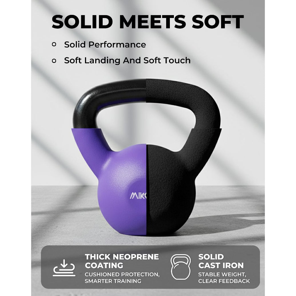 Neoprene Coated Cast Iron Kettlebell Set 5/10/15lb