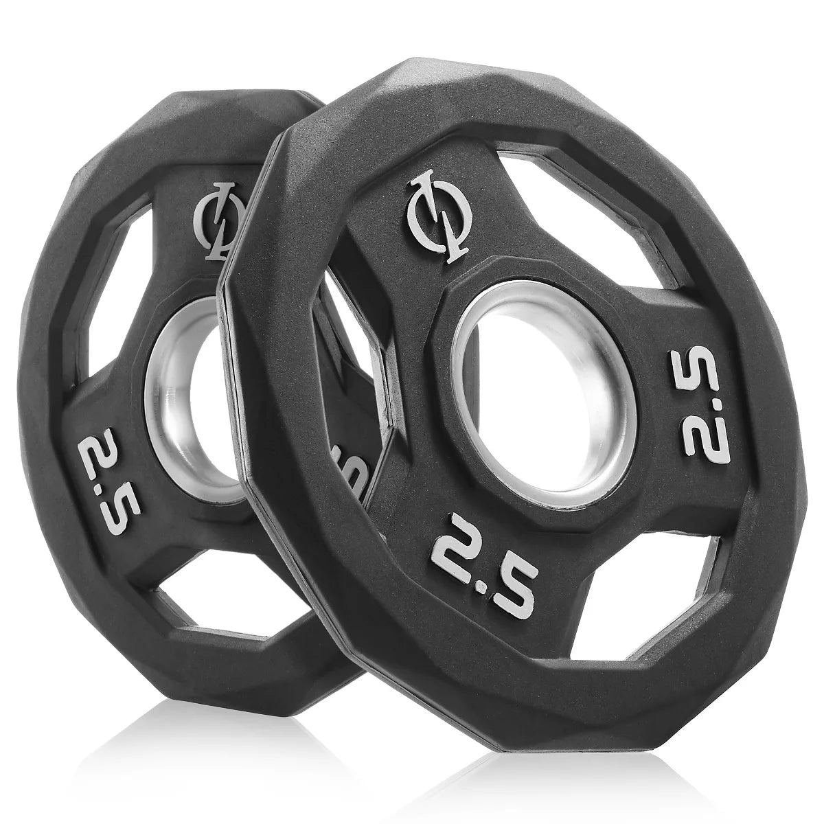 2.5lb rubber coated 2-inch olympic grip weight plates set of 2 with steel insert black