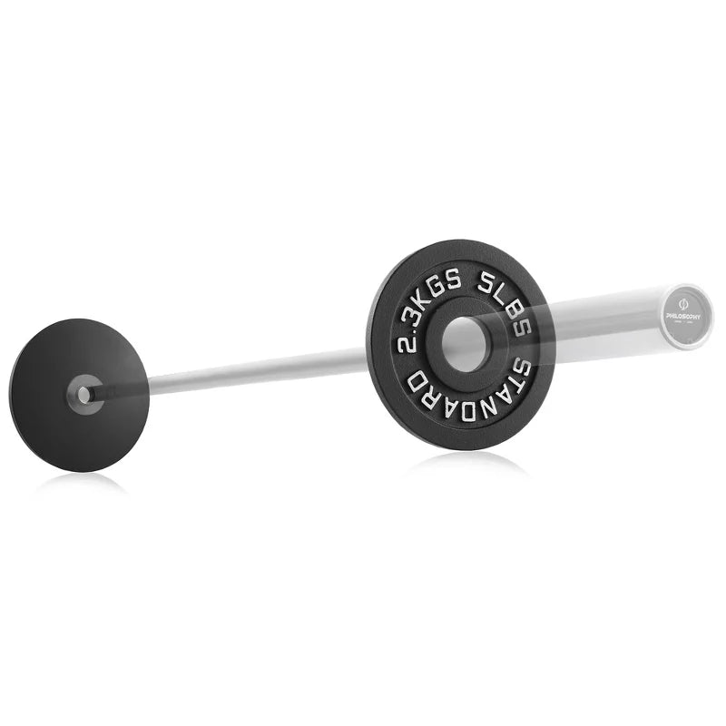 5lb cast iron 2-inch olympic weight plates set of 2 black matte coating for barbell