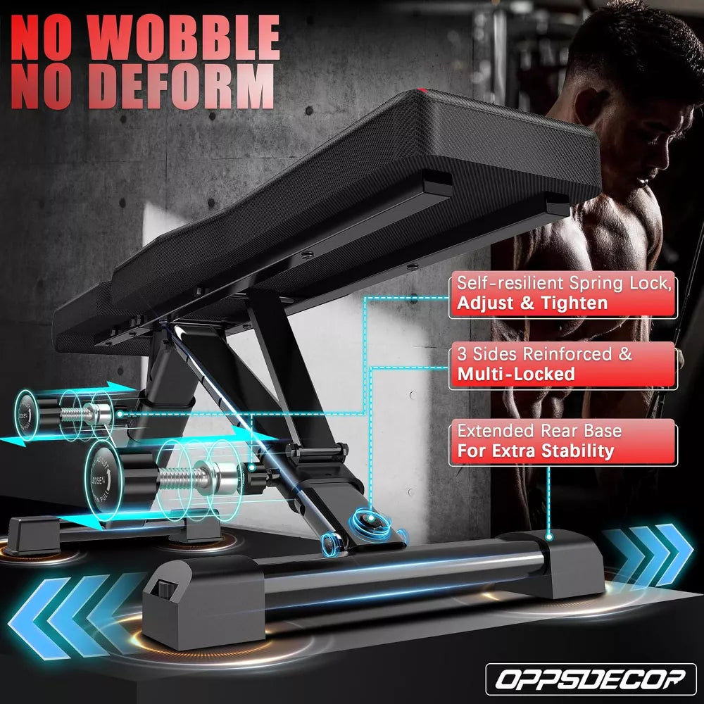 Adjustable Weight Bench 900LBS - Incline Decline Flat