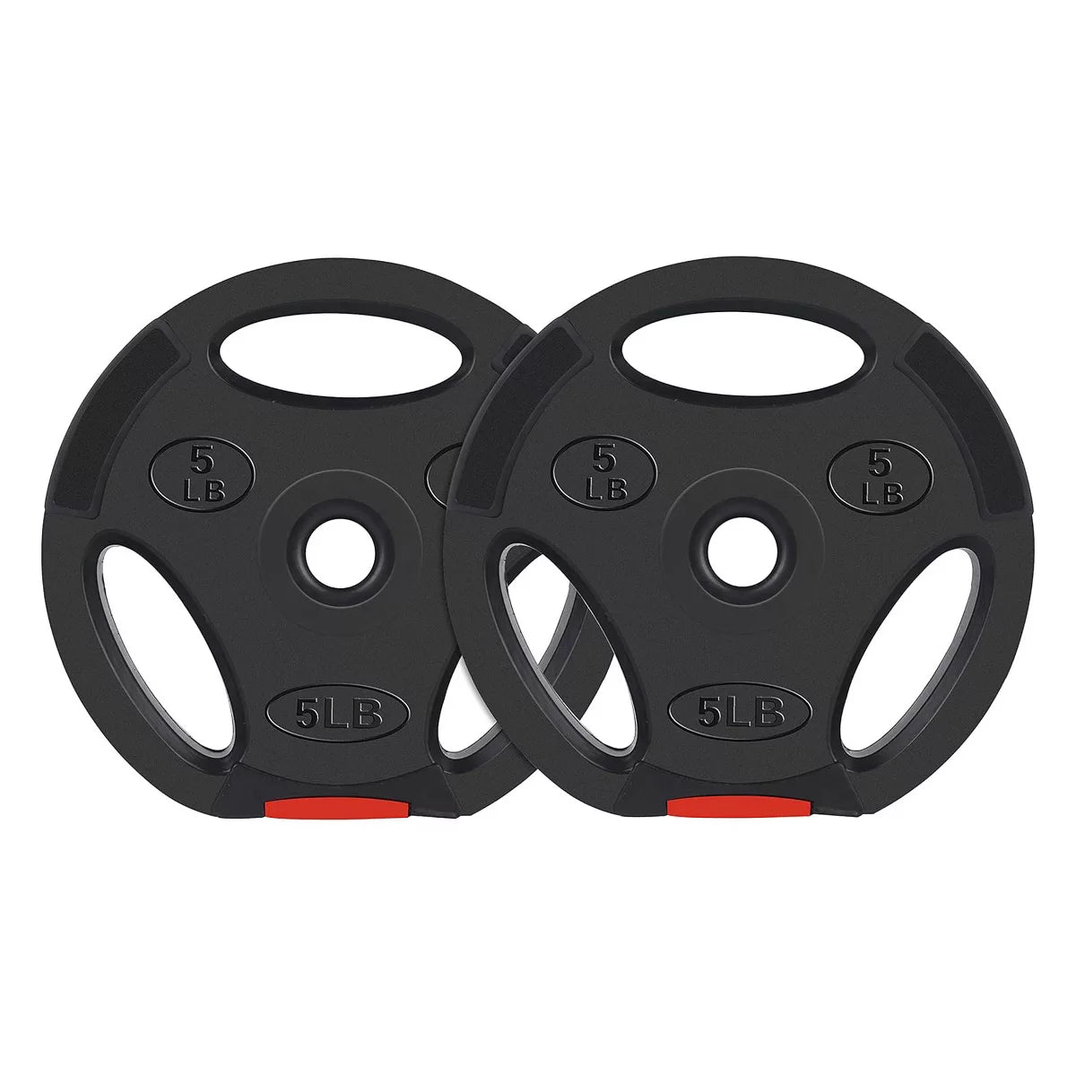 5lb black vinyl coated olympic weight plates set of 2 with 1-inch center hole for barbell