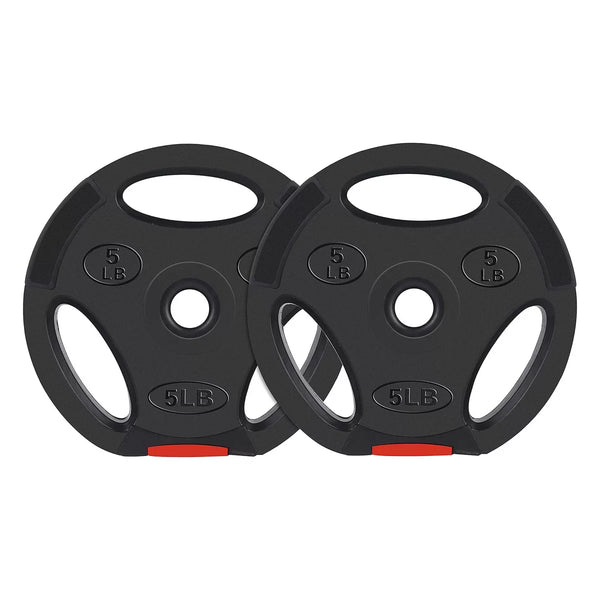 5lb black vinyl coated olympic weight plates set of 2 with 1-inch center hole for barbell