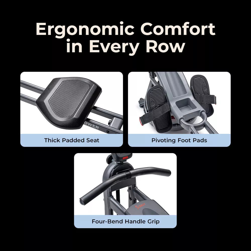 Smart Heavy-Duty Water Rower - Bluetooth SunnyFit App