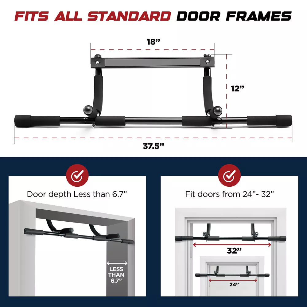 Heavy-Duty Chin Up Bar 32in - Foam Pads