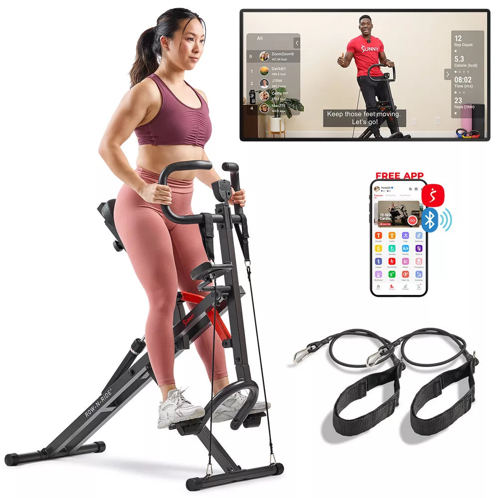 Row-N-Ride Pro Smart Squat Trainer - 12 Levels, Bluetooth