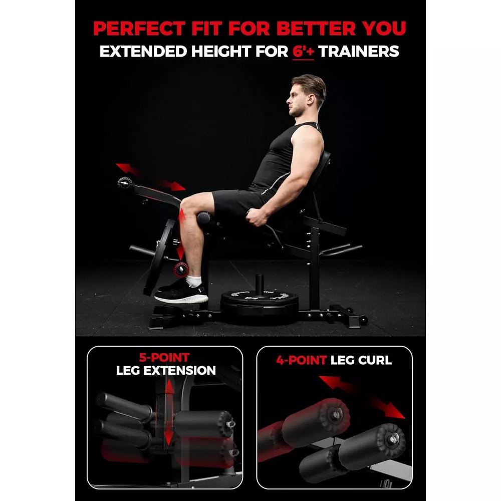 Adjustable Leg Extension and Curl Machine