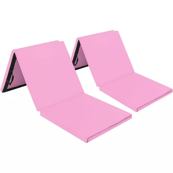 6ft folding gymnastics tumbling mat with PU leather cover and reinforced carry handle