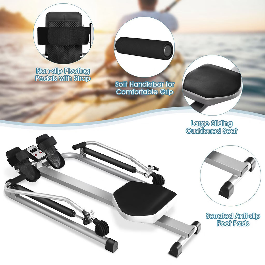 Full Motion Rower - Double Hydraulic Resistance, LCD
