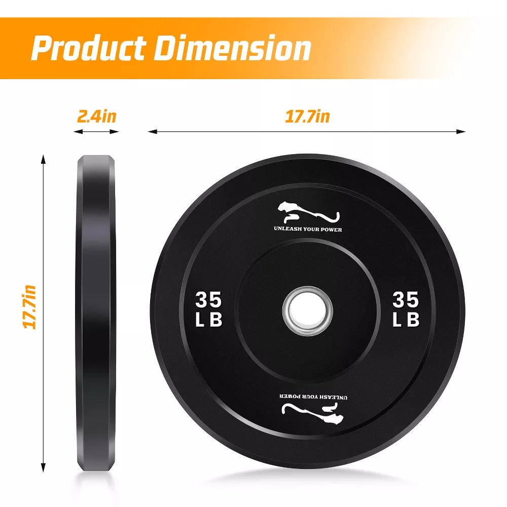35LB Rubber Weight Plates - Steel Insert