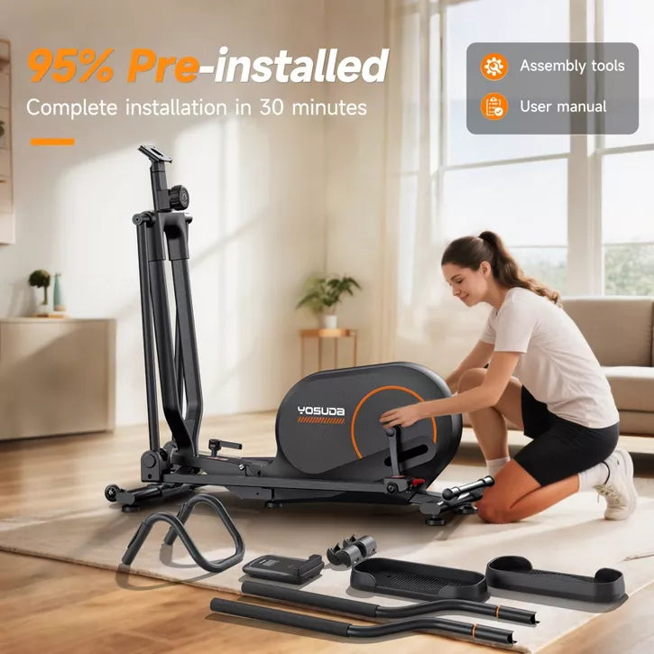 Foldable Magnetic Elliptical 350LB - 16 Levels