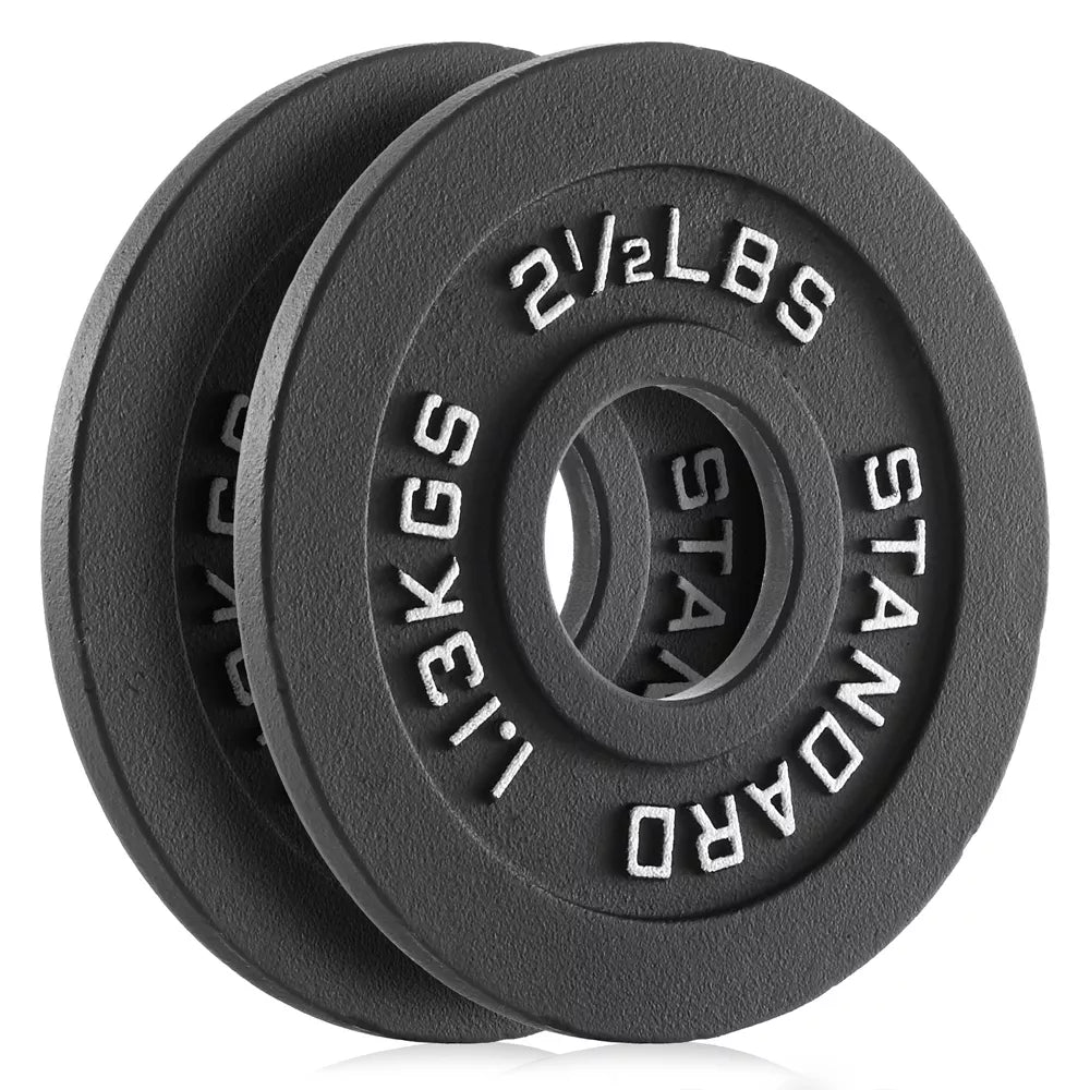 2.5lb cast iron 2-inch olympic weight plates set of 2 black matte coating for barbell