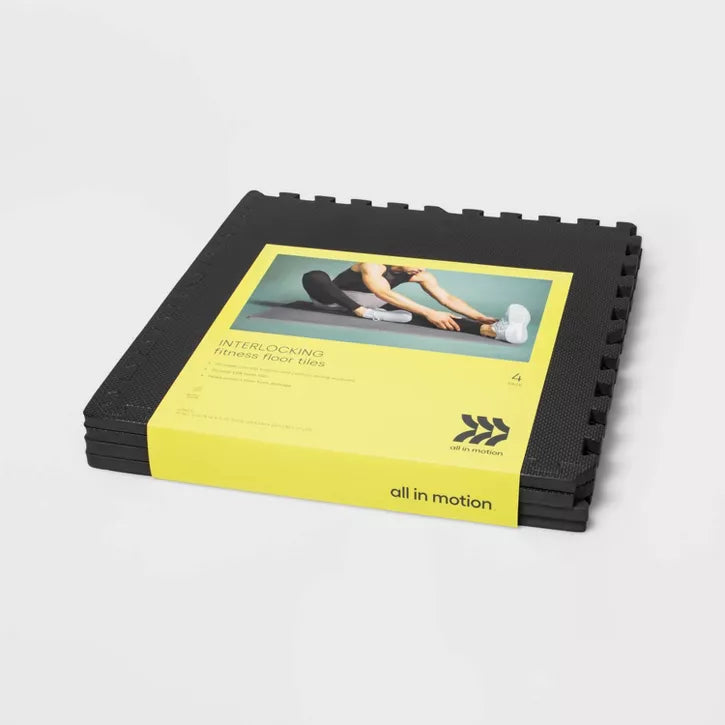 Interlocking EVA foam floor tiles 24x24 inch home gym flooring set of 4
