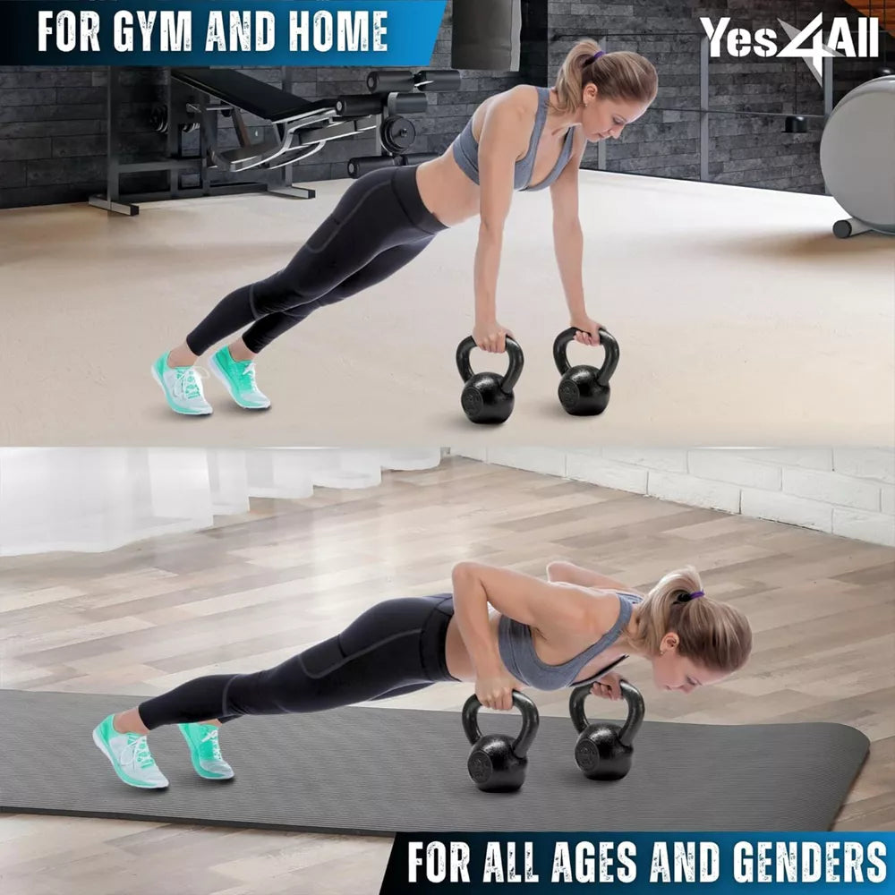 60lb Cast Iron Kettlebell - Single, Black