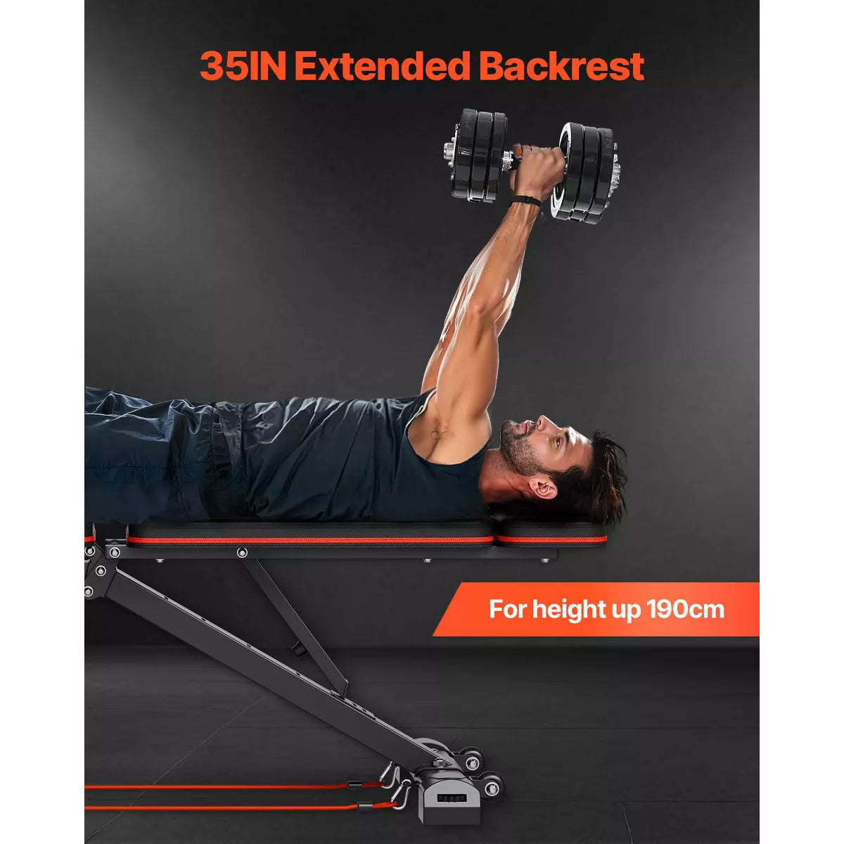 Adjustable Weight Bench 800lbs - Black & Red