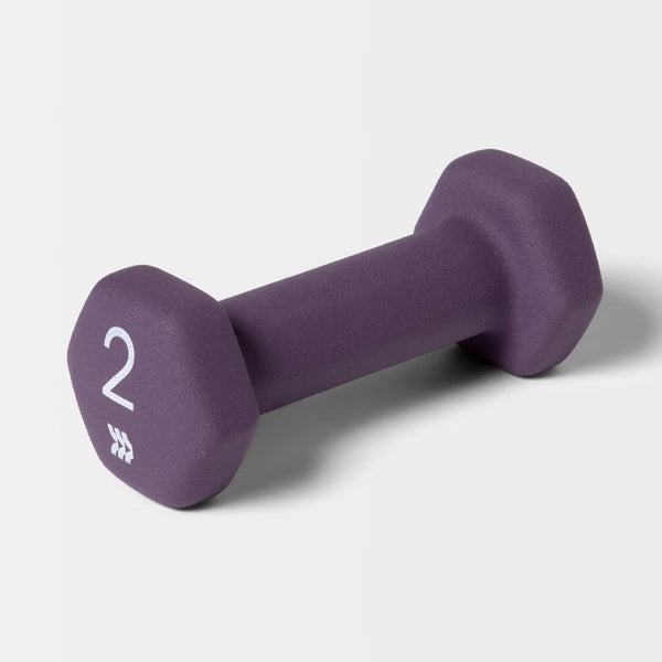 Neoprene 2lb dumbbell hex head non-slip iron core hand weight for home gym