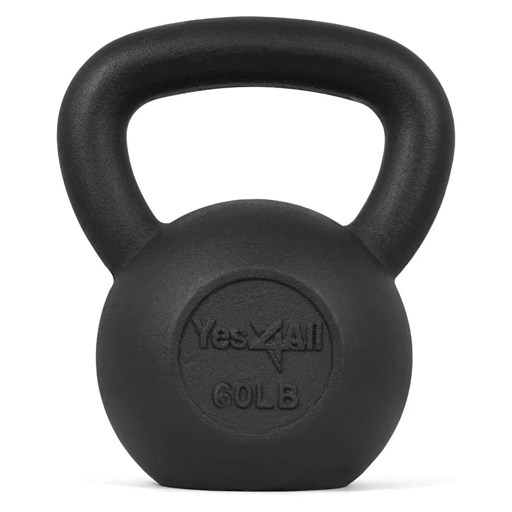 60lb Cast Iron Kettlebell - Single, Black