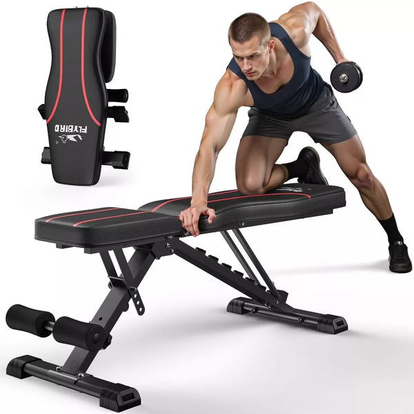 Folding Strength Training Bench - Space-Saving