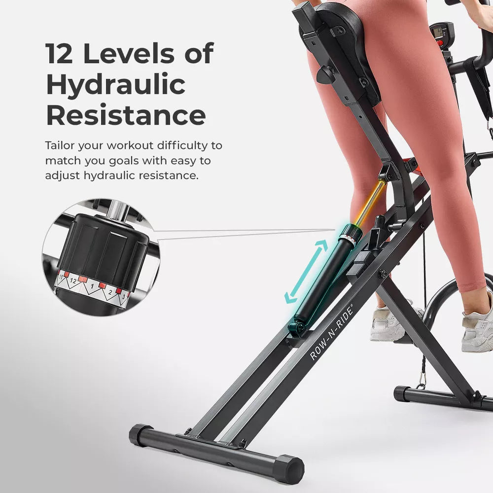 Row-N-Ride Pro Smart Squat Trainer - 12 Levels, Bluetooth