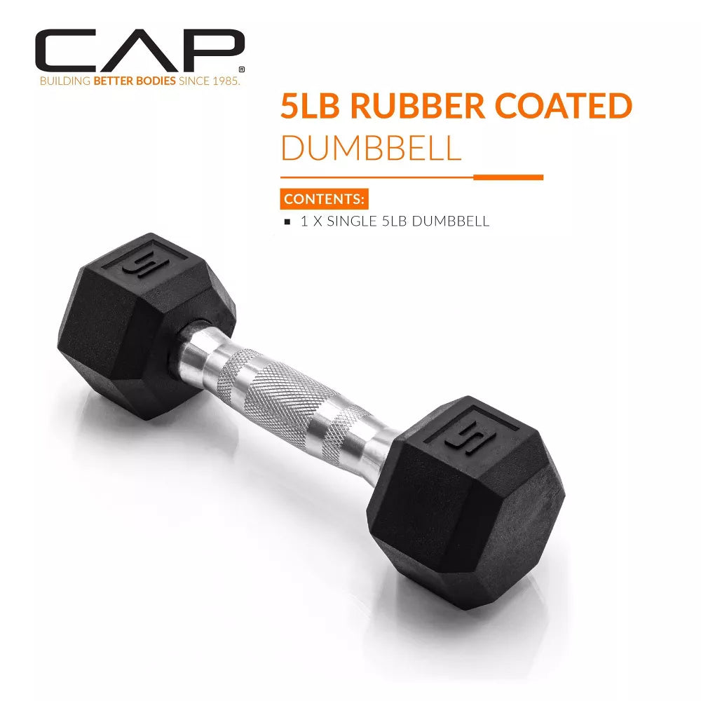 25lbs Coated Hex Dumbbell - Contoured Handle