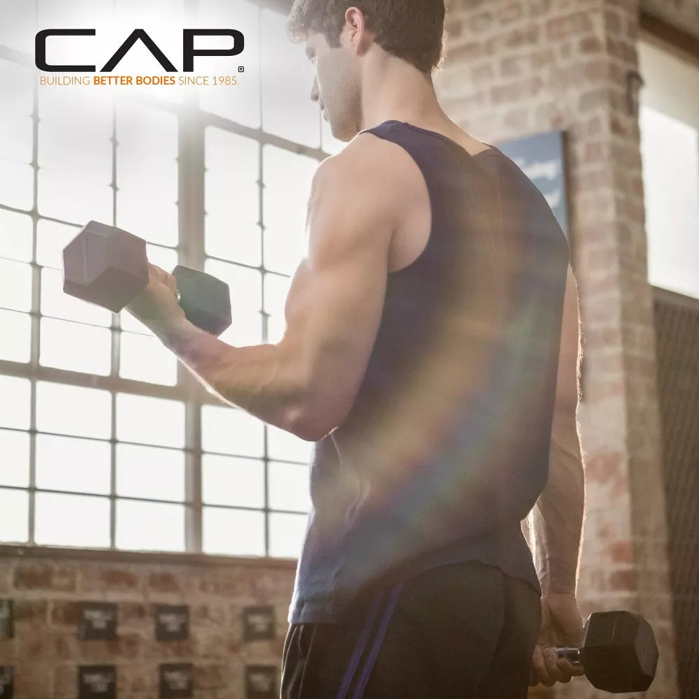 25lbs Coated Hex Dumbbell - Contoured Handle