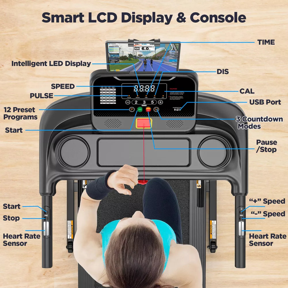3.5HP Treadmill 350LB - 90% Pre-Assembled