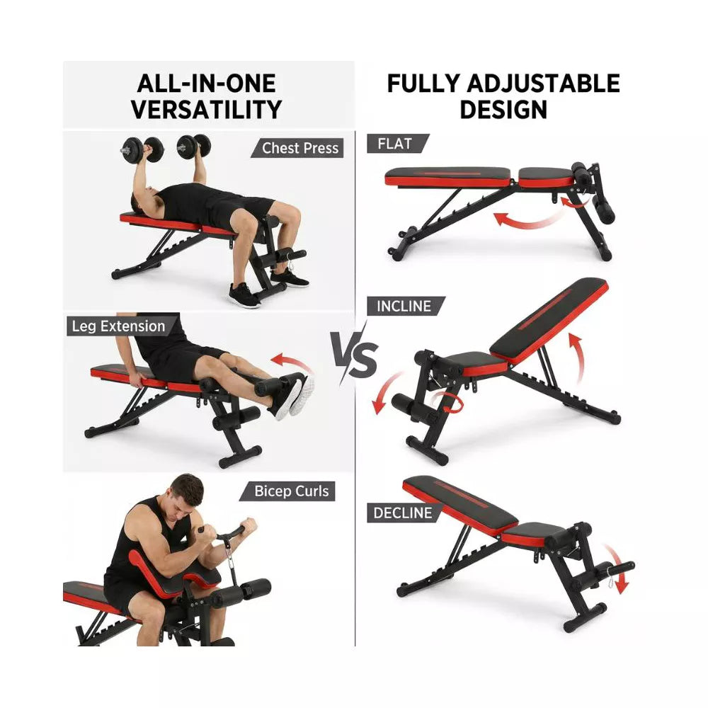 FID Weight Bench 800LBS - Leg Extension & Curl