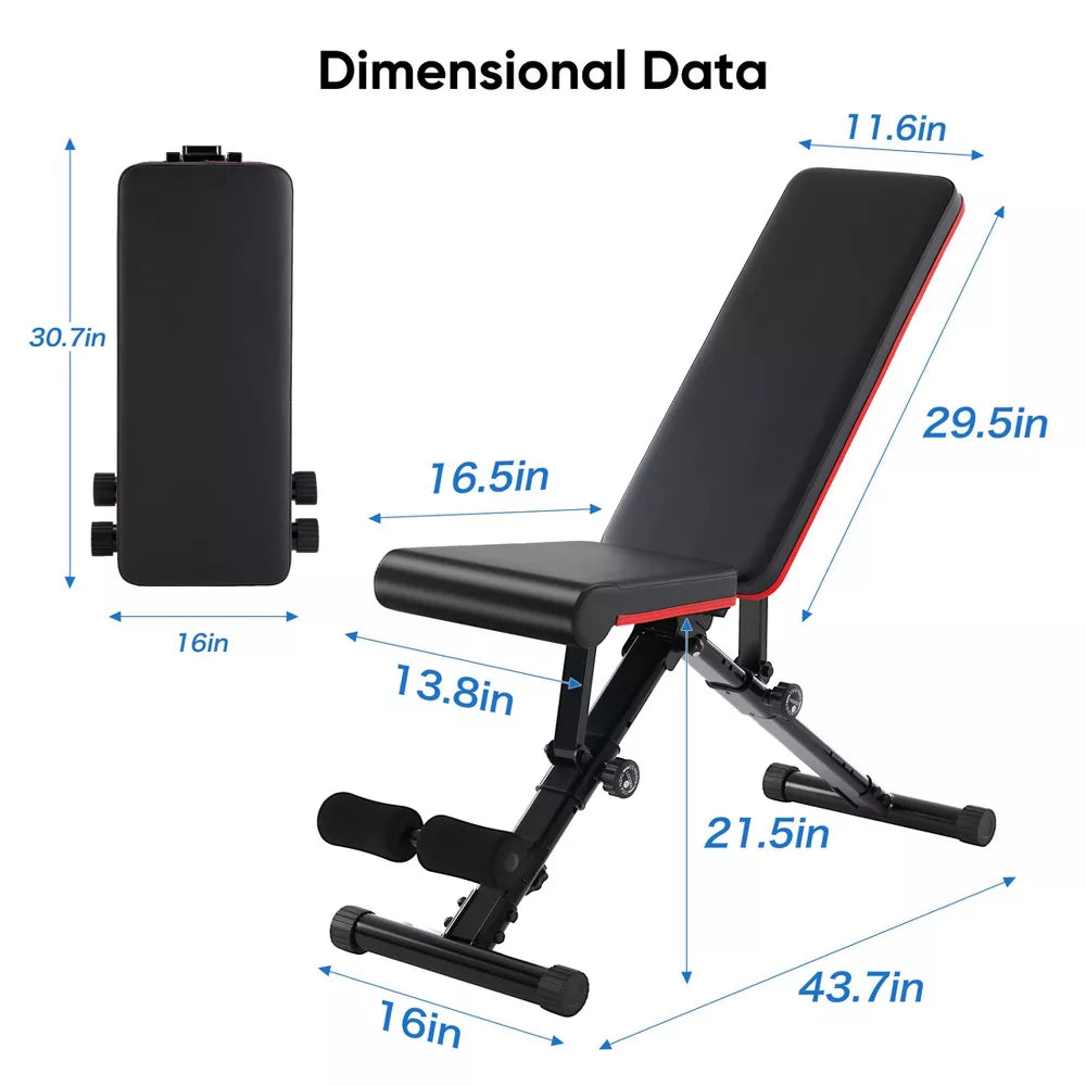 FIRNEWST Fast Folding Adjustable Bench