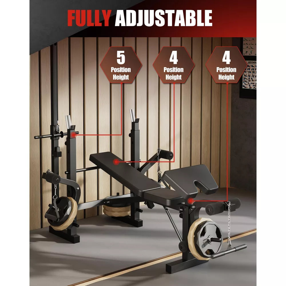 Foldable Multi-Function Bench - Preacher Curl & LAT Pulldown