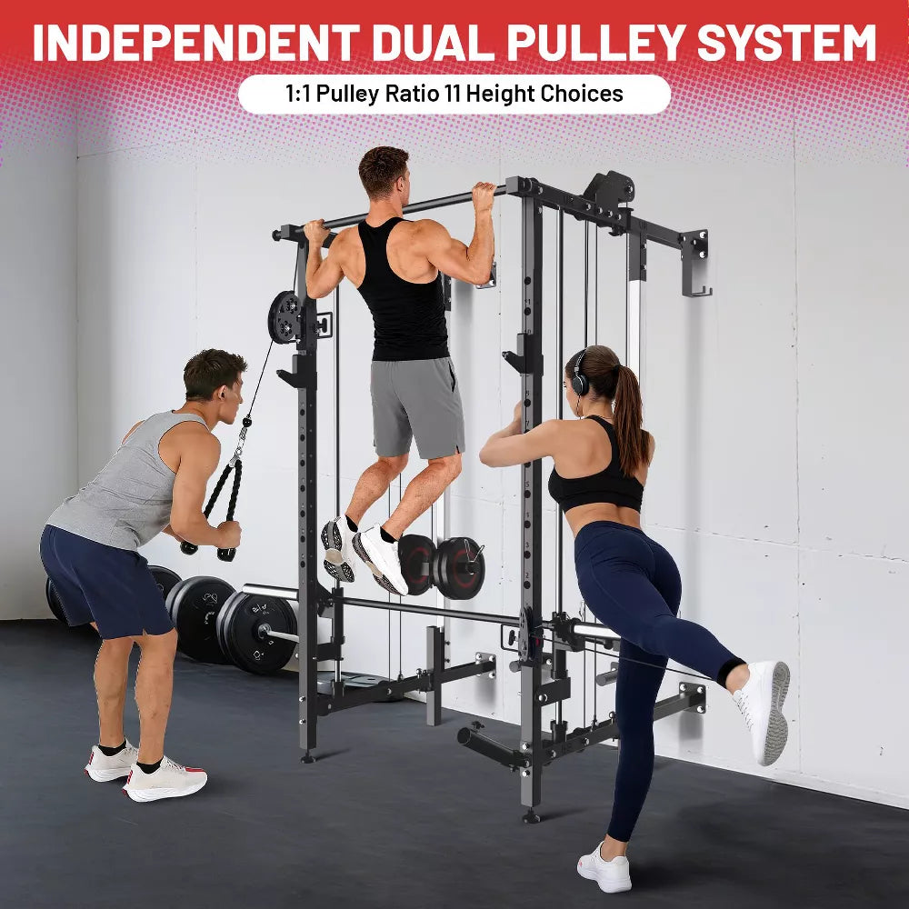 Wall Mount Smith Machine - Folding Power Rack