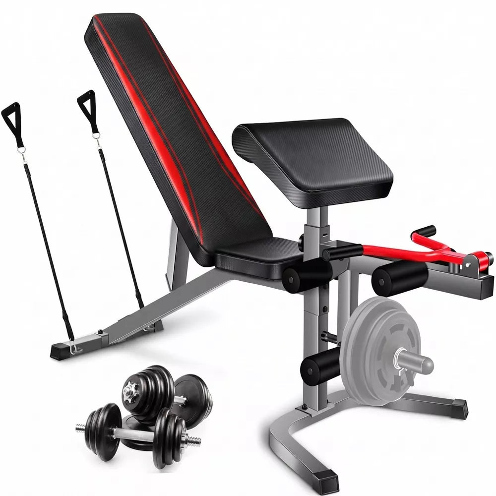 900LB Adjustable Bench Set - Leg Extension & Curl