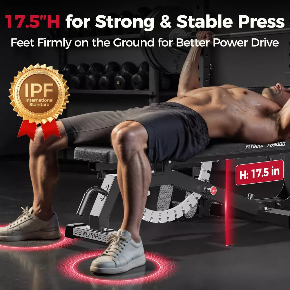 Adjustable Weight Bench 1200LBS - Extended Base