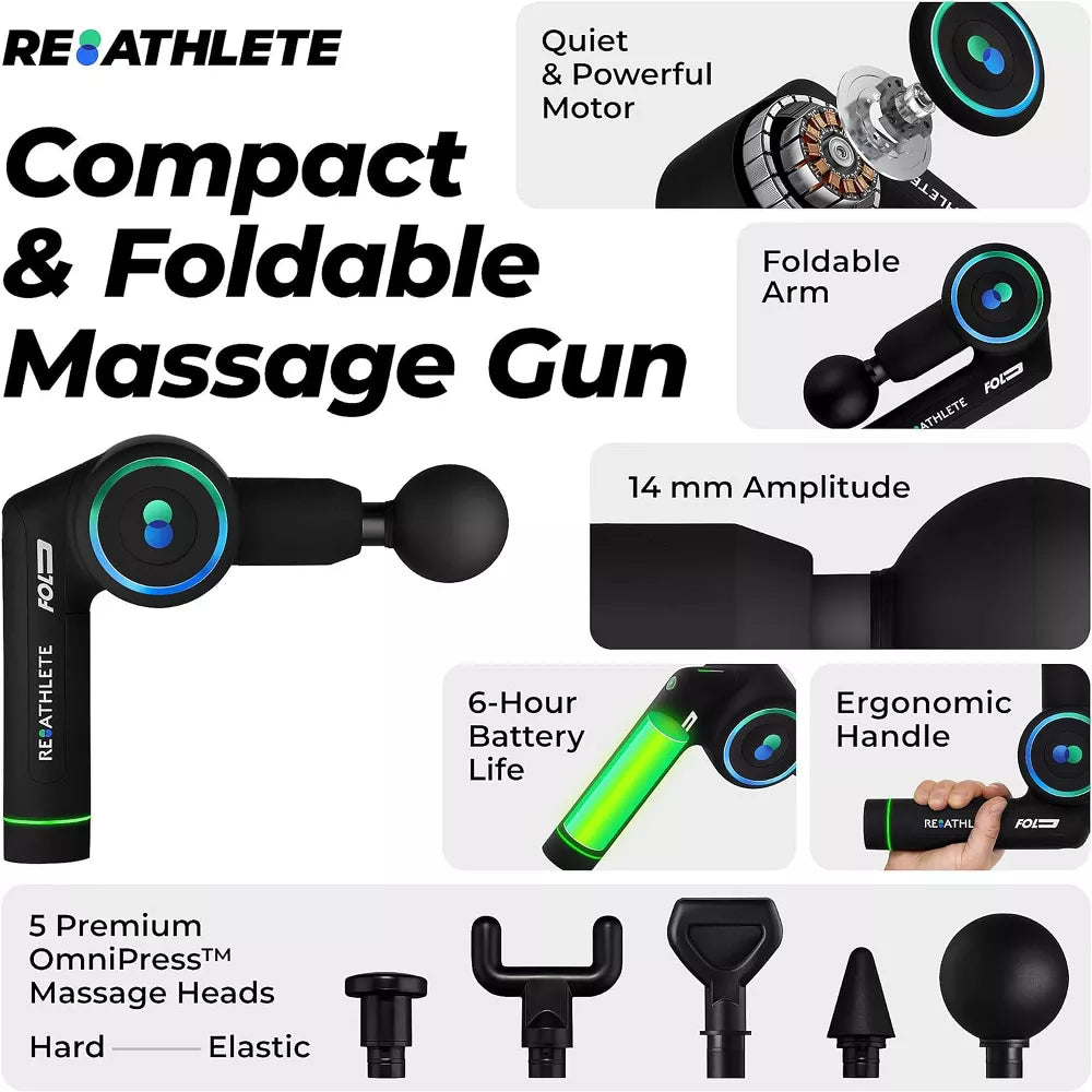 FOLD Folding Percussion Massage Gun, Black