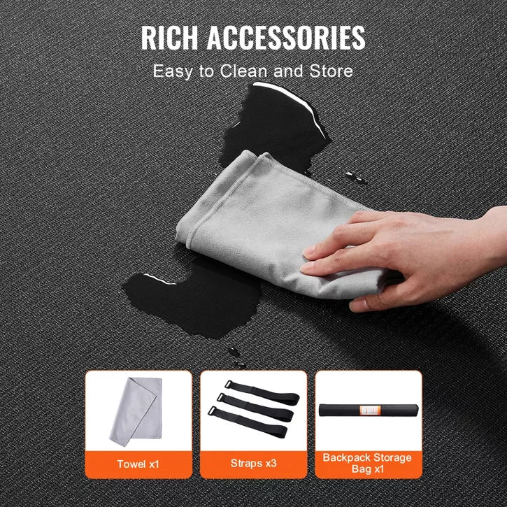 8x6ft non-slip high density PVC exercise yoga mat with carry strap and storage bag