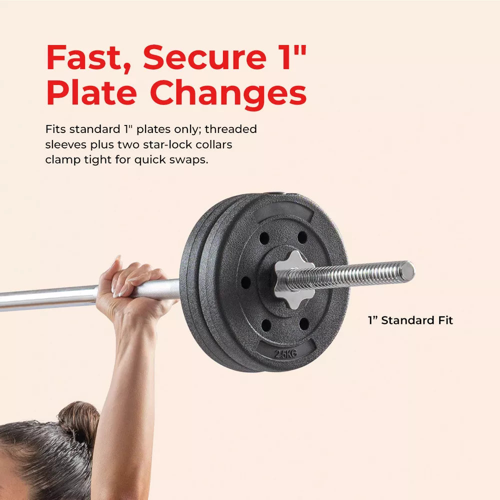 Standard Barbell 60in - Knurled Grip
