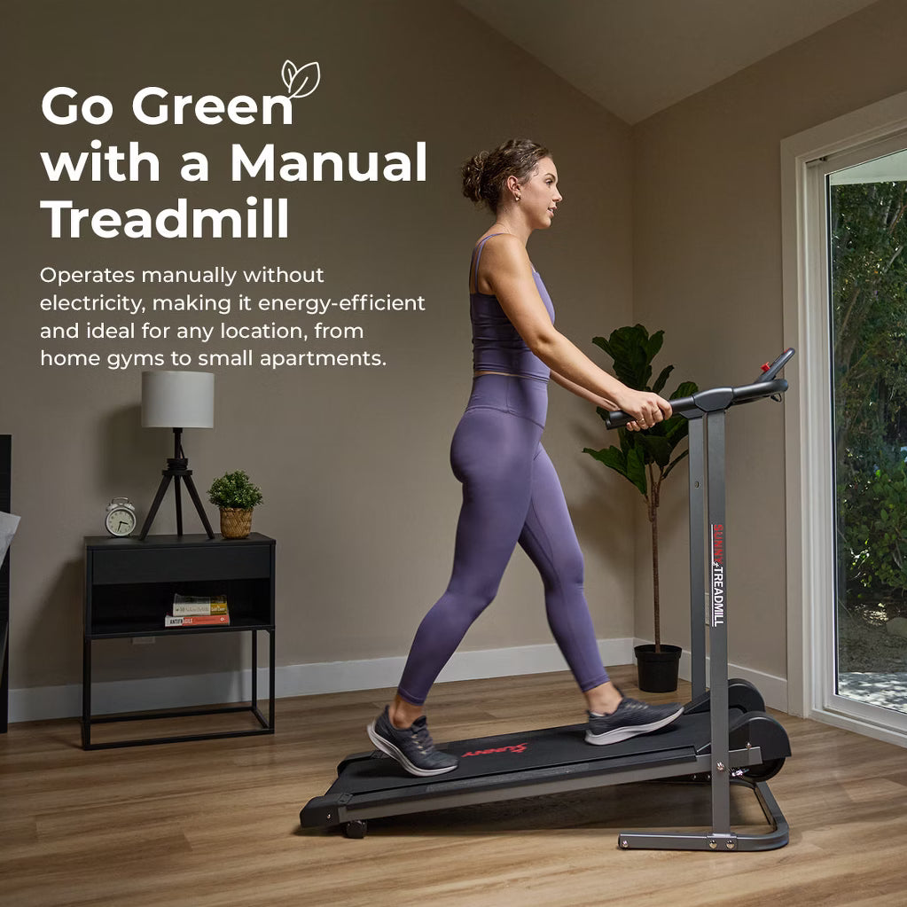 Smart Manual Treadmill - Fixed Incline, No Power Needed