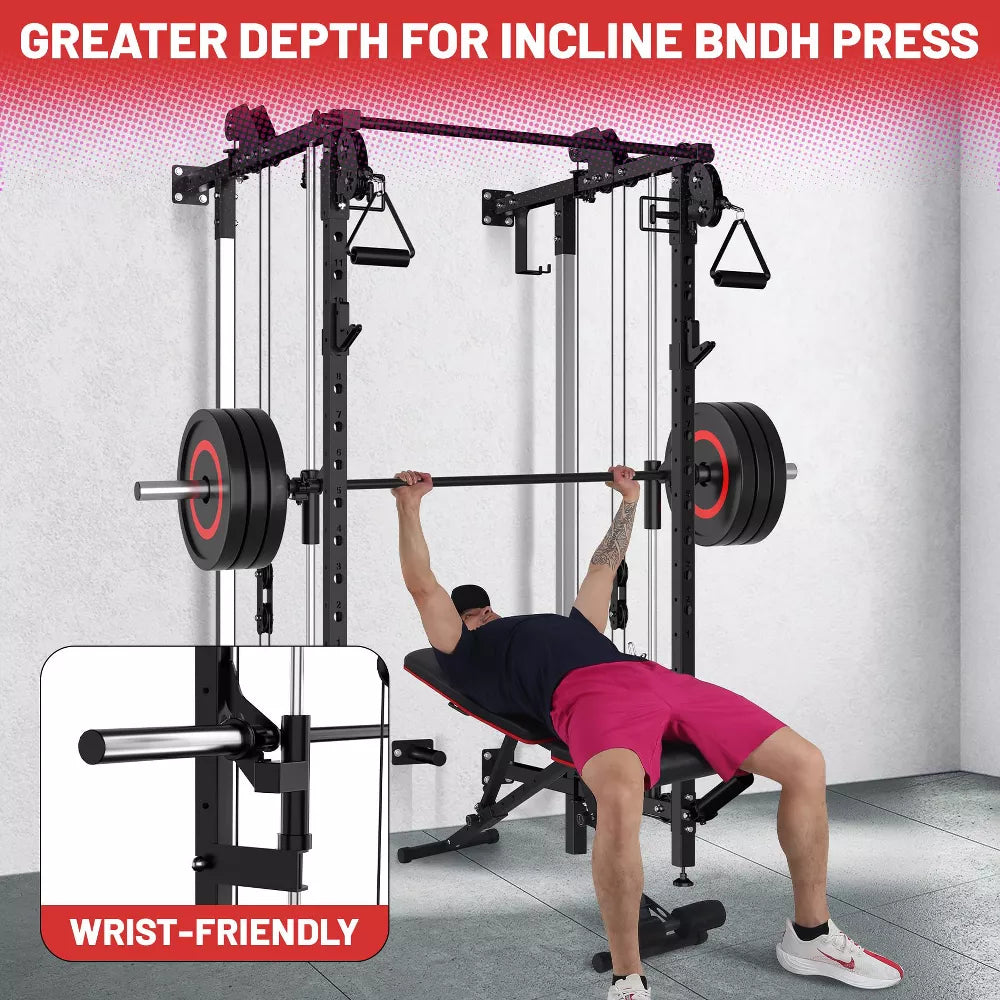 Wall Mount Smith Machine - Folding Power Rack