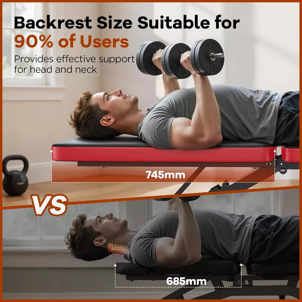 Adjustable Weight Bench 660LBS - 8 Backrests