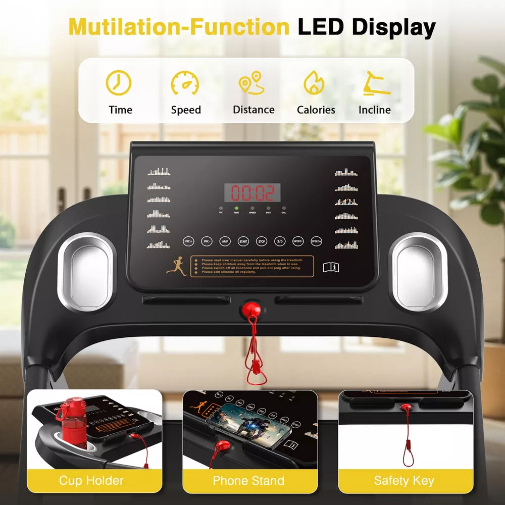Foldable Treadmill - Auto Incline, 15%, 2.5HP