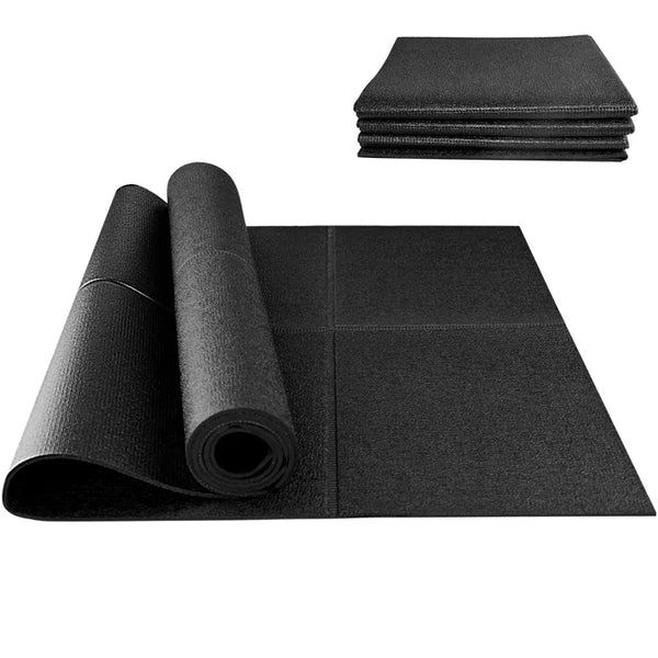 Foldable rubber treadmill mat non-slip floor protector for home gym equipment