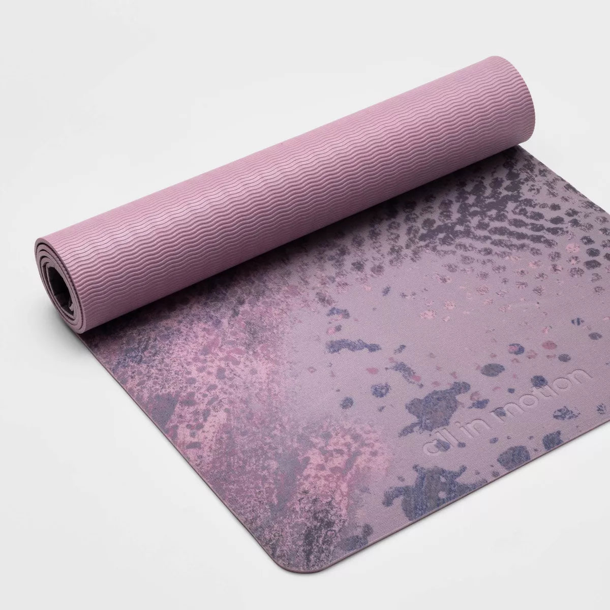 Cloud print violet yoga mat 5mm PVC textured non-slip surface for yoga and exercise