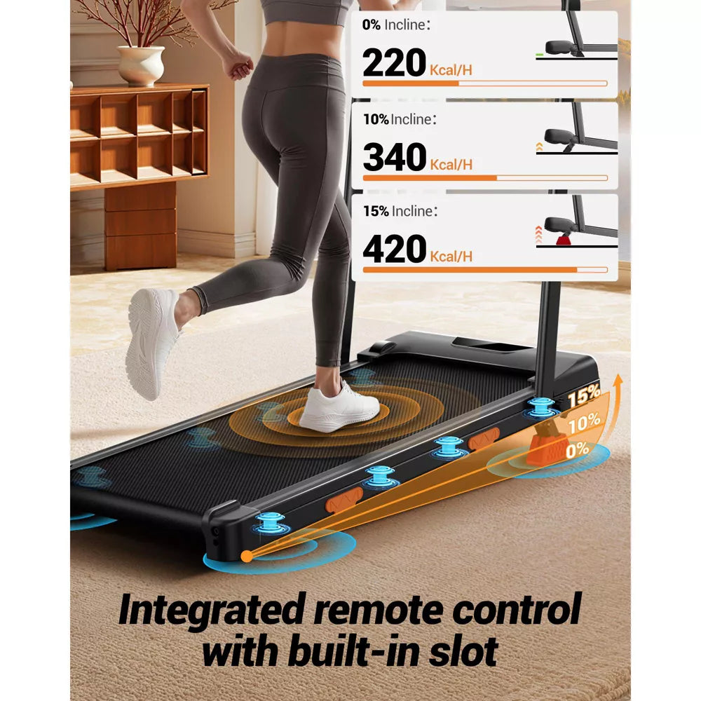 3-in-1 Walking Pad - 15% Incline, Portable