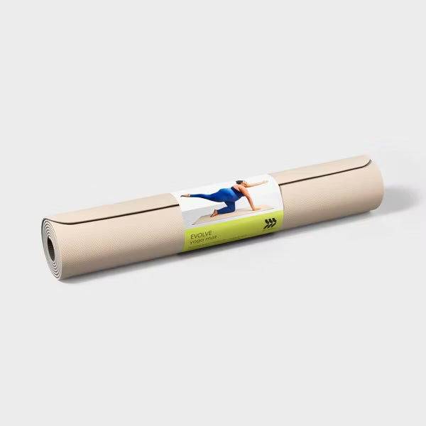 Foldable 5mm TPE yoga mat cream high tack grip floor exercise mat