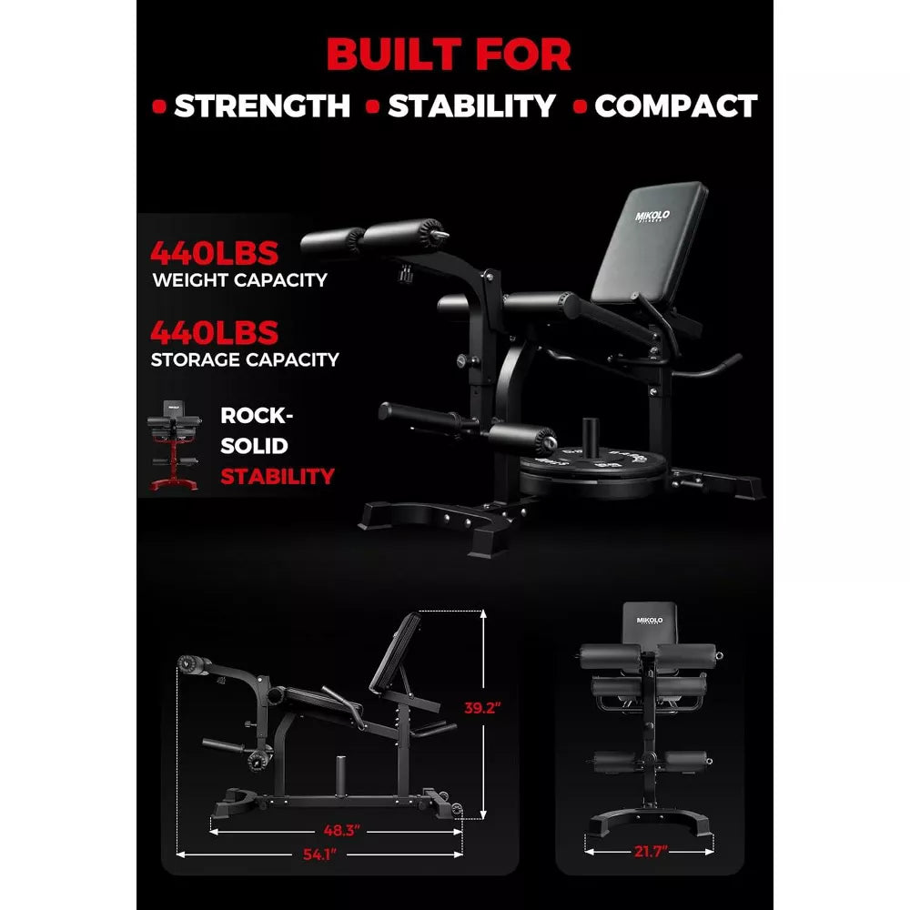 Adjustable Leg Extension and Curl Machine