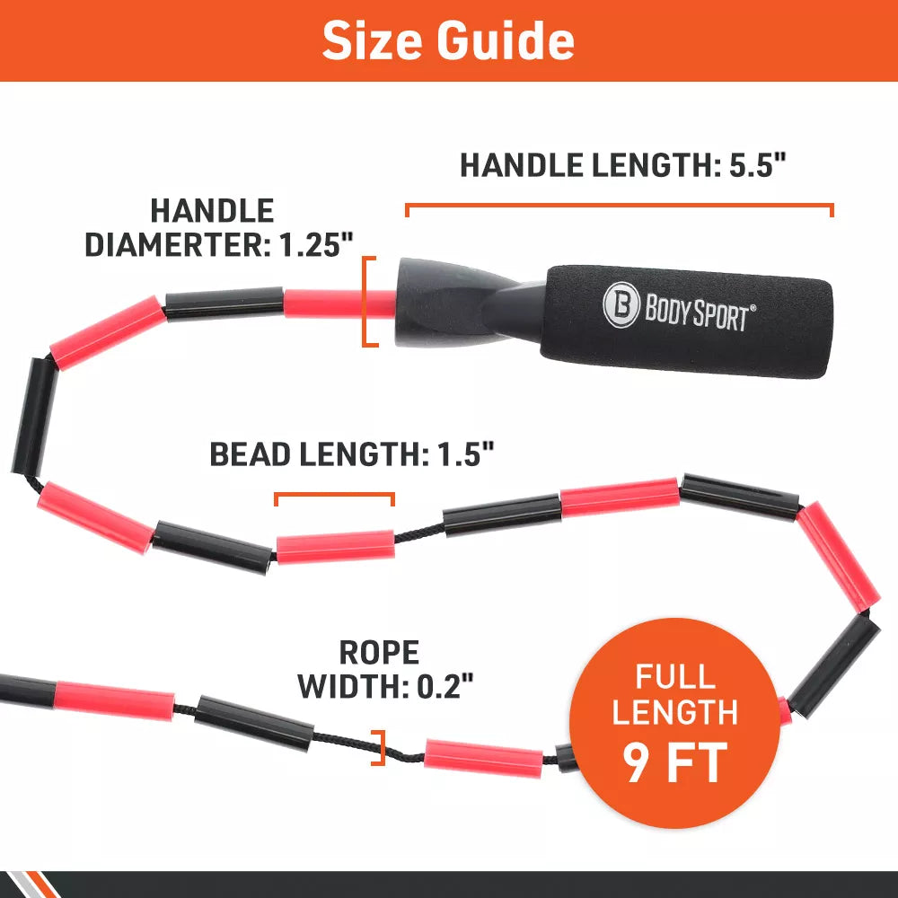 Beaded Jump Rope - Foam Handles, 9ft