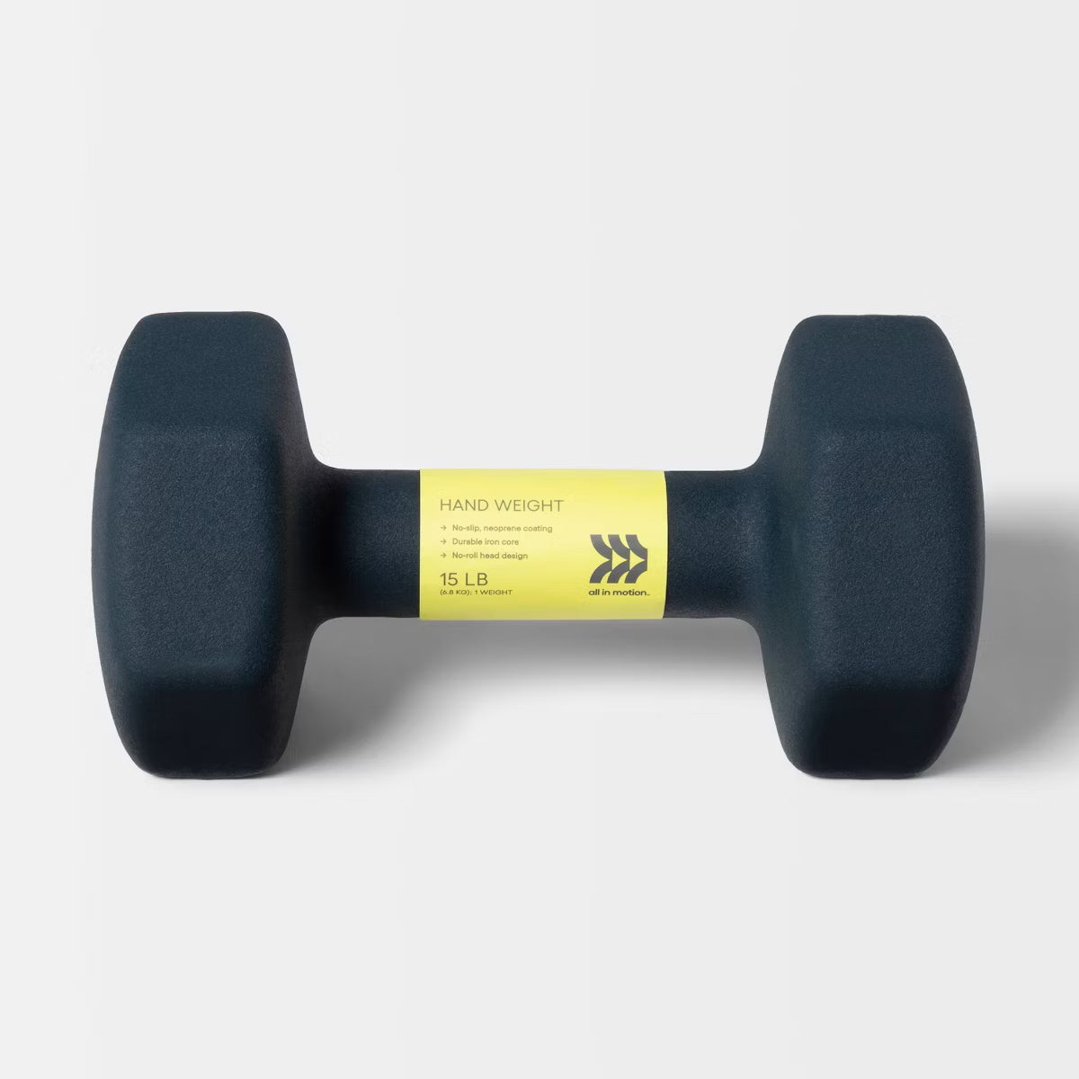 Neoprene 15lb dumbbell hex head non-slip iron core hand weight for home gym