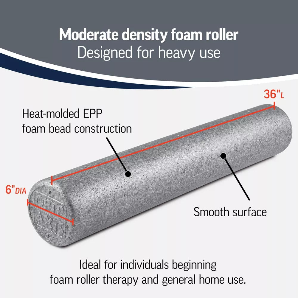 Silver AXIS Foam Roller - Moderate Density