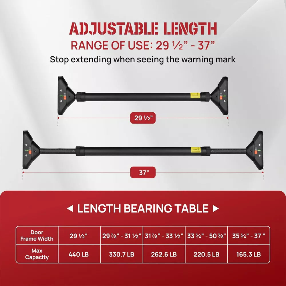 Doorway Chin & Pull Up Bar 440lb - Home Exercise