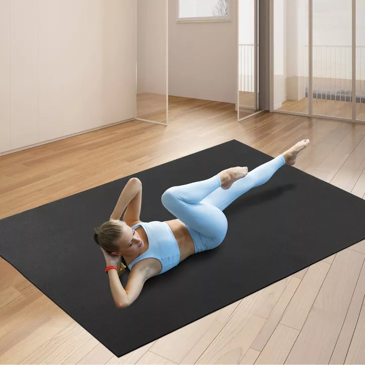 8x6ft non-slip high density PVC exercise yoga mat with carry strap and storage bag
