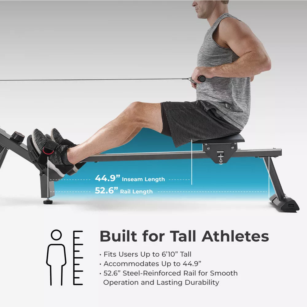 Premium Smart Foldable Rowing Machine - 16 Levels, Bluetooth