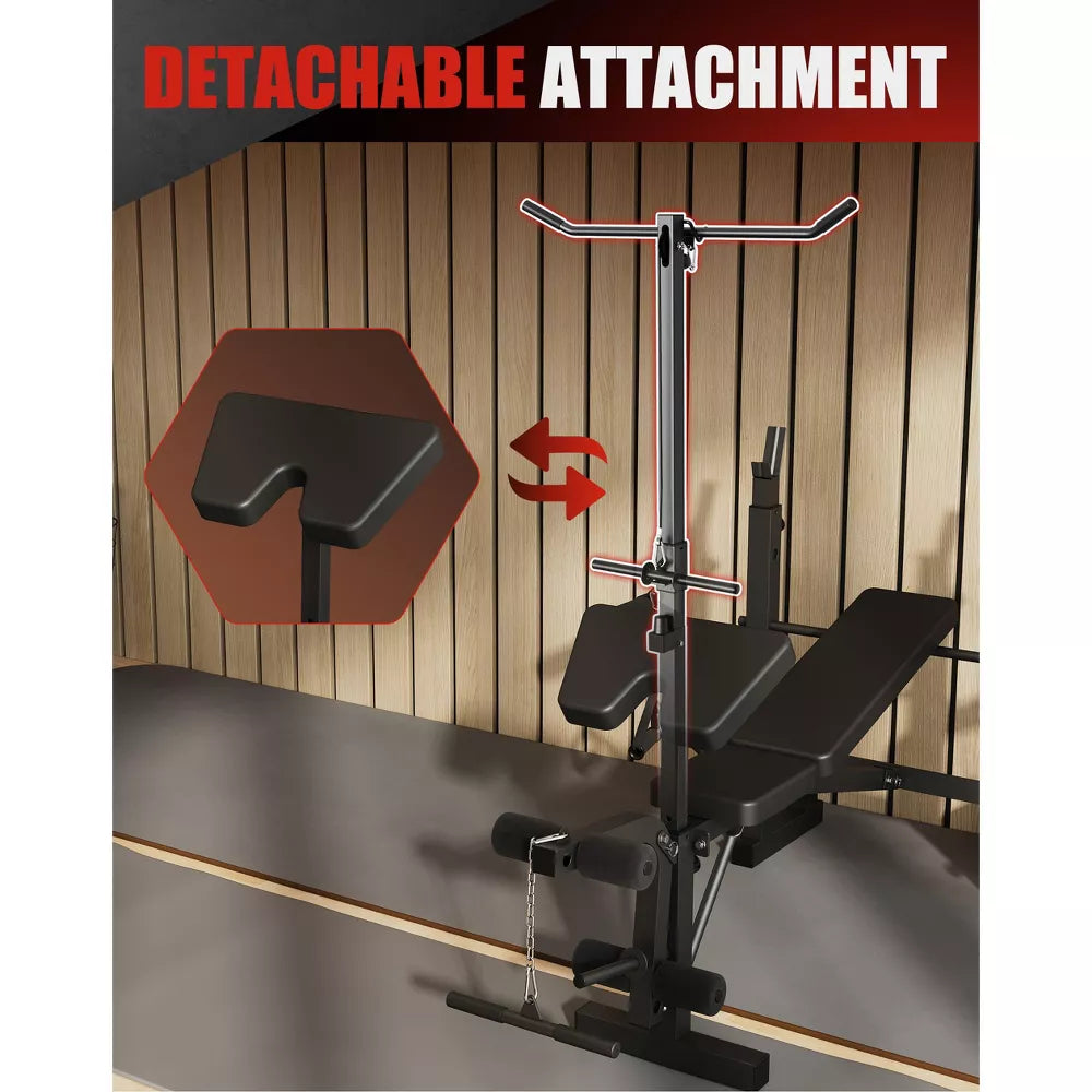 Foldable Multi-Function Bench - Preacher Curl & LAT Pulldown